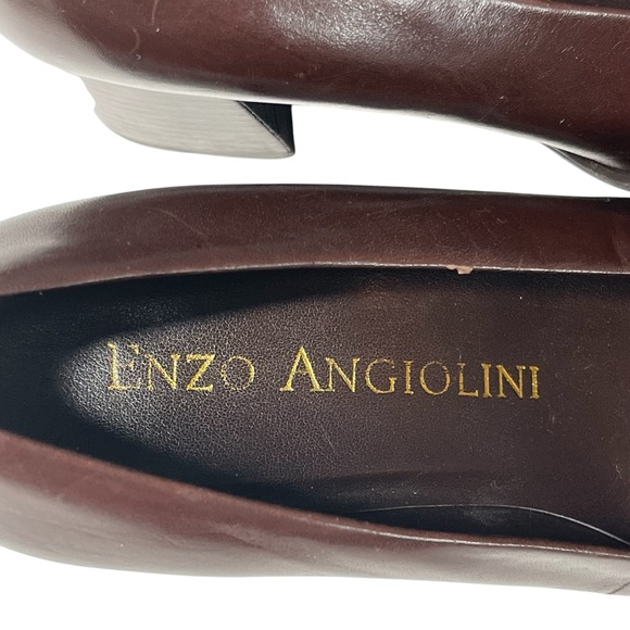 Enzo Angiolini Chocolate Brown& Black Square Toe Windsor Pumps 5.5 - Picture 5 of 13